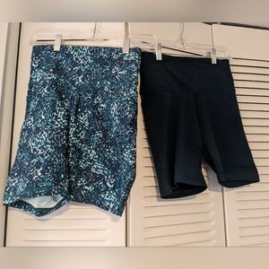 Old Navy Exercise Shorts, 2-pack - size small, teal/teal pattern